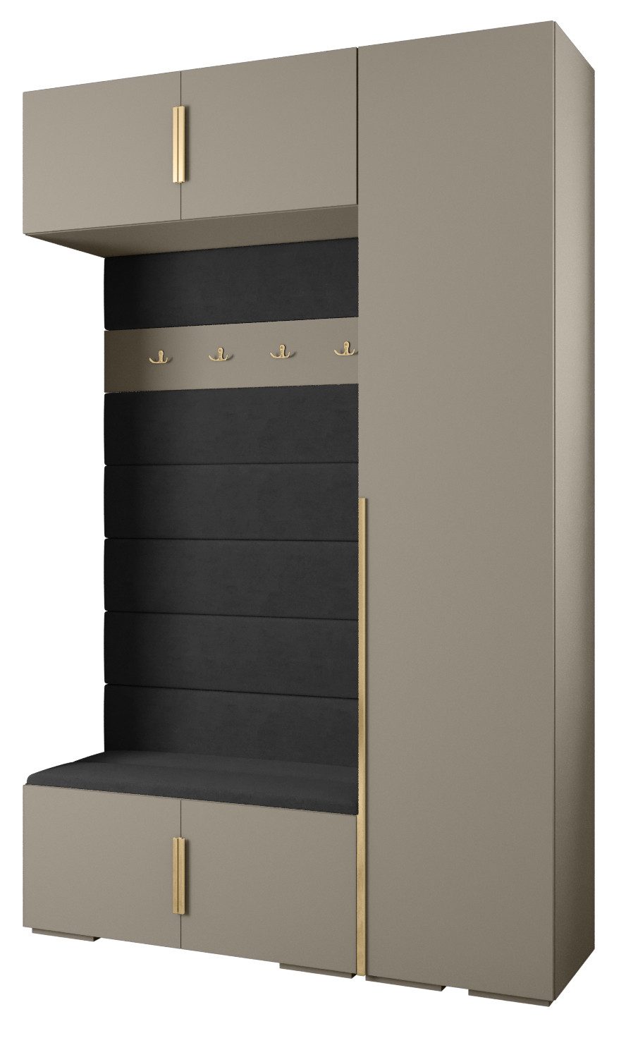 ABIKS MÖBEL Kompaktgarderobe INOVA 1 SATZ 19 Möbelset, Garderobe mit Kleiderstange und Regalen