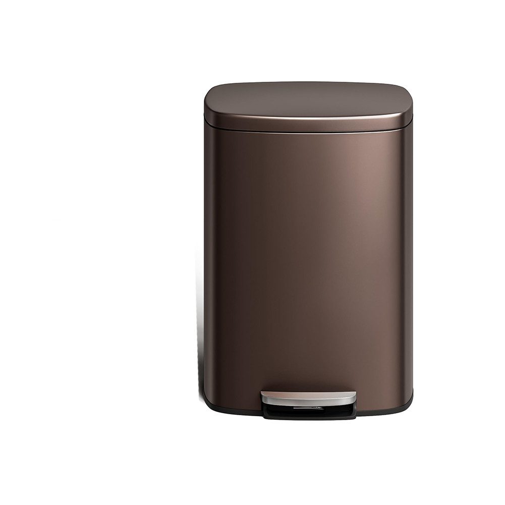 GarveeMore Mülltonnenbox 13Gal/50L Metall-Küchenabfalleimer mit Deckel,Rostfreier Mülleimer, Treteimer mit Innenbehälter,Griff an der Rückseite,90x42x37CM