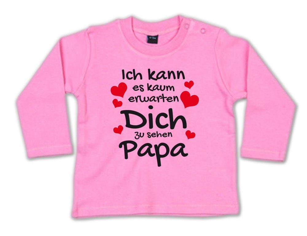 G-graphics Longsleeve Ich kann es kaum erwarten dich zu sehen Papa Baby Sweater / Longsleeve T mit Spruch für den „Papa to be“