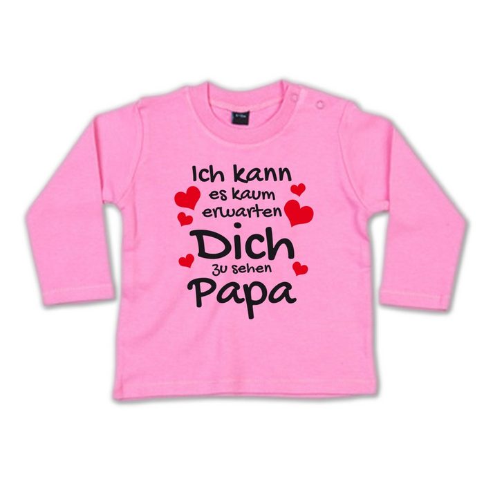 G-graphics Longsleeve Ich kann es kaum erwarten dich zu sehen Papa Baby Sweater Baby Longsleeve T mit Spruch / Sprüche mit Print / Aufdruck Geschenk für den Papa „to be“