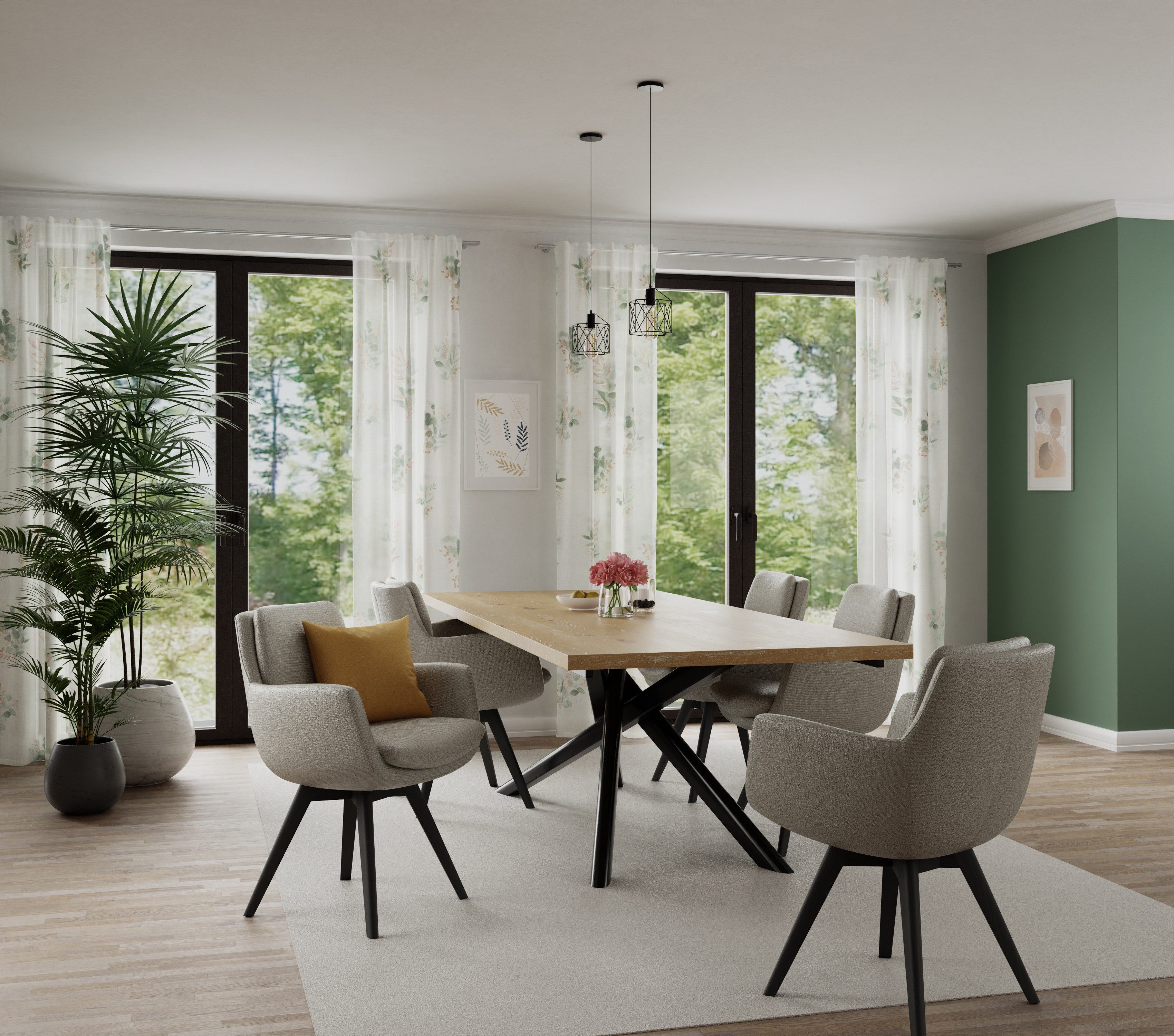 HOMING Gardine Tallis (1 St), verdeckte Schlaufen, halbtransparent, Fertigschal