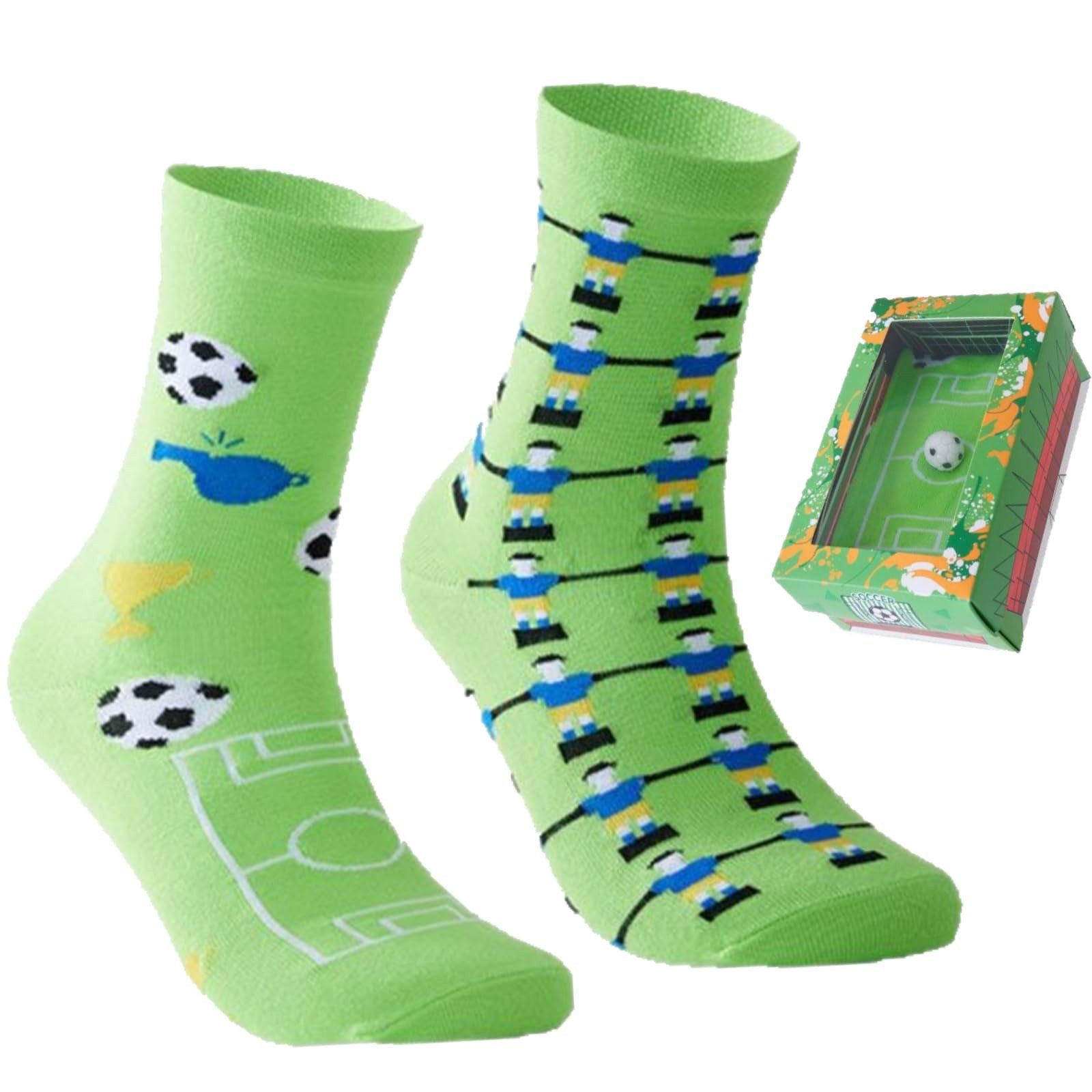MOPUEA Sportsocken Sportsocken Rutschfeste Grip Fußballsocken 36-40 dem Fußballmuster (Rutschfeste Fußballsocken mit Grip für Sport und Training, Sportsocken mit Fußballmotiv und rutschfesten Grip-Noppen) Rutschfeste Grip-Sohle atmungsaktiv elastisch bequem