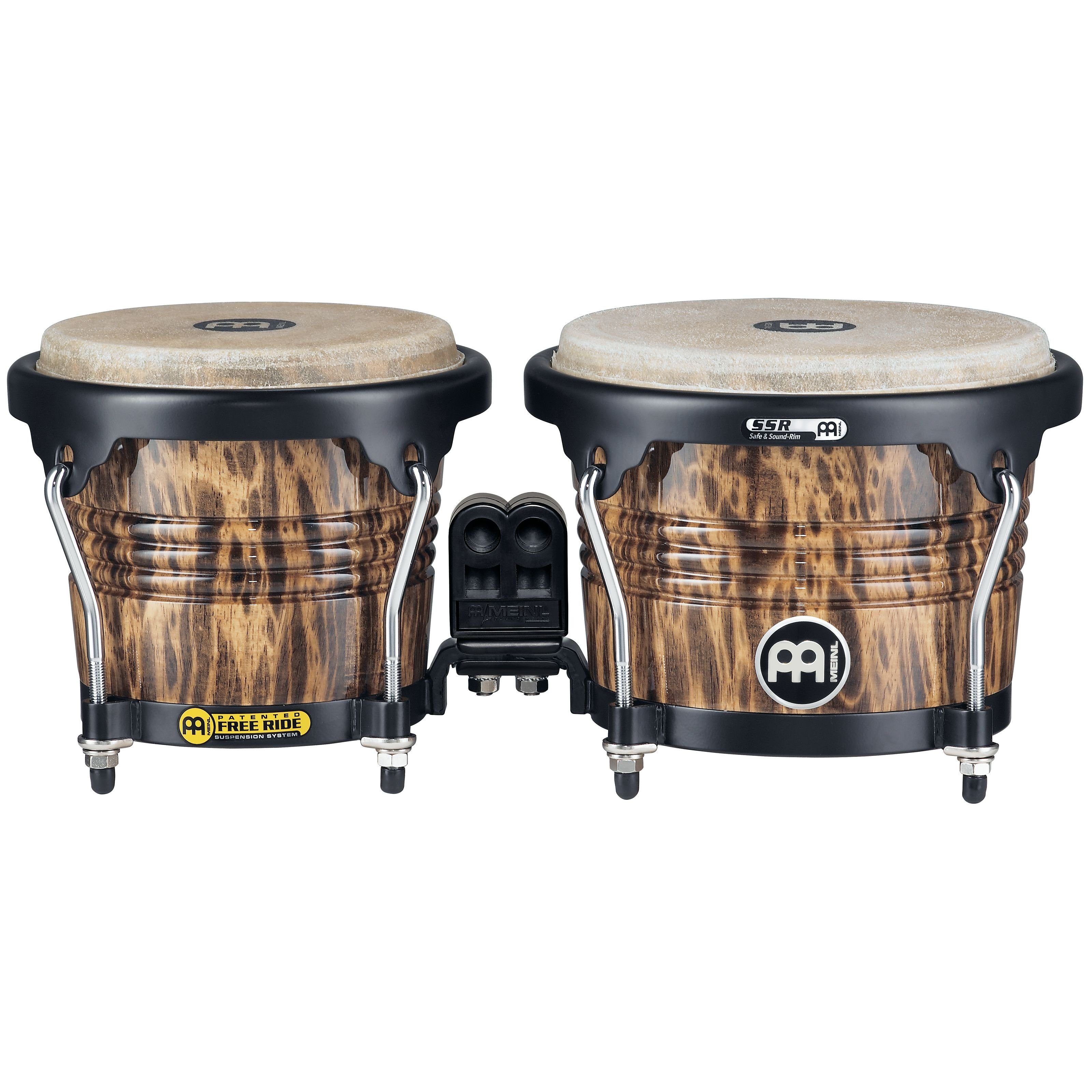 Meinl Percussion Bongo,FreeRide Des. Bongos FWB190LB, 6 3/4"+8", Leopard Burl #LB, Percussion, Bongos, FreeRide Des. Bongos FWB190LB, 6 3/4"+8", Leopard Burl #LB - Bongo