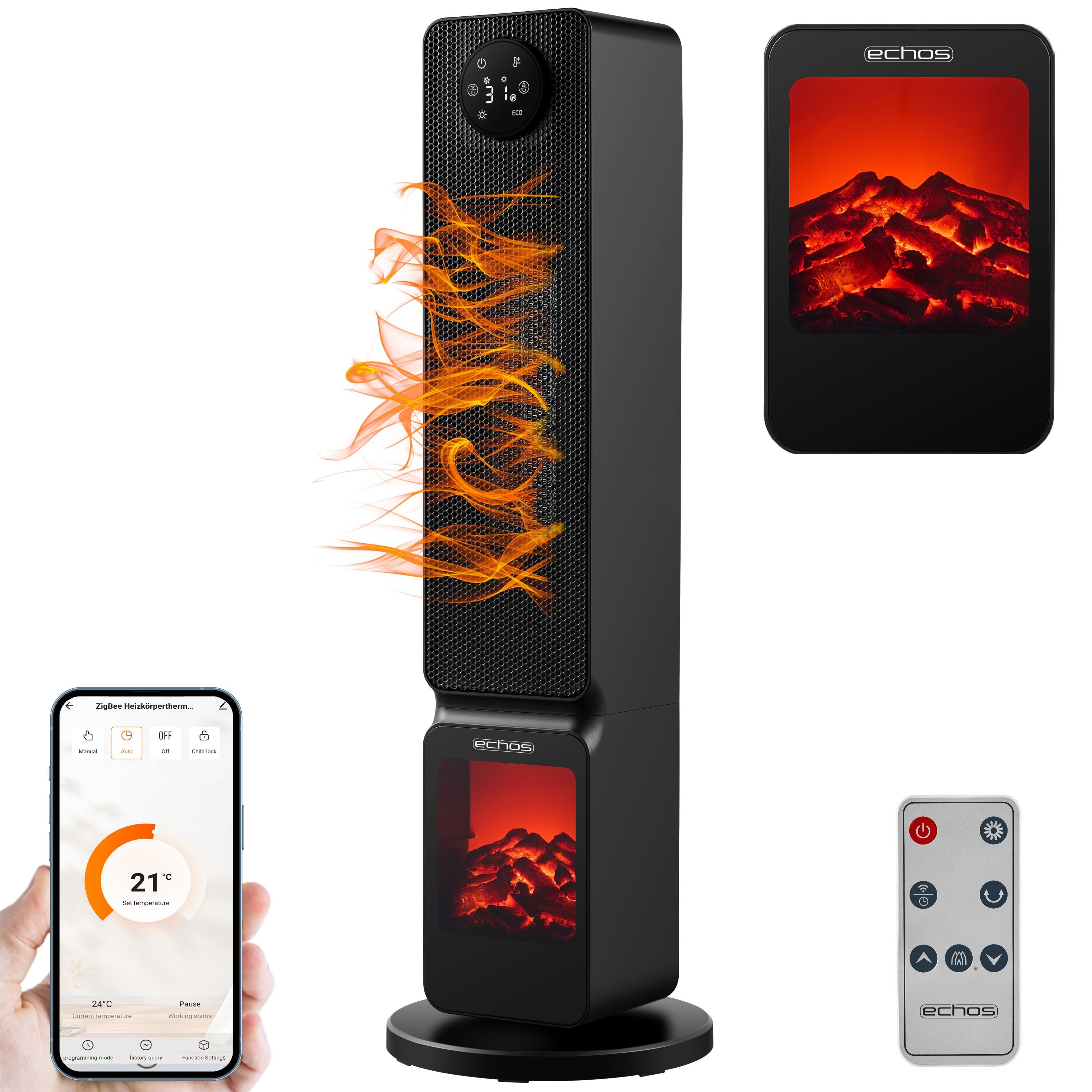 echos Keramikheizlüfter mit WiFi Eco-1202, 2000 günstig online kaufen
