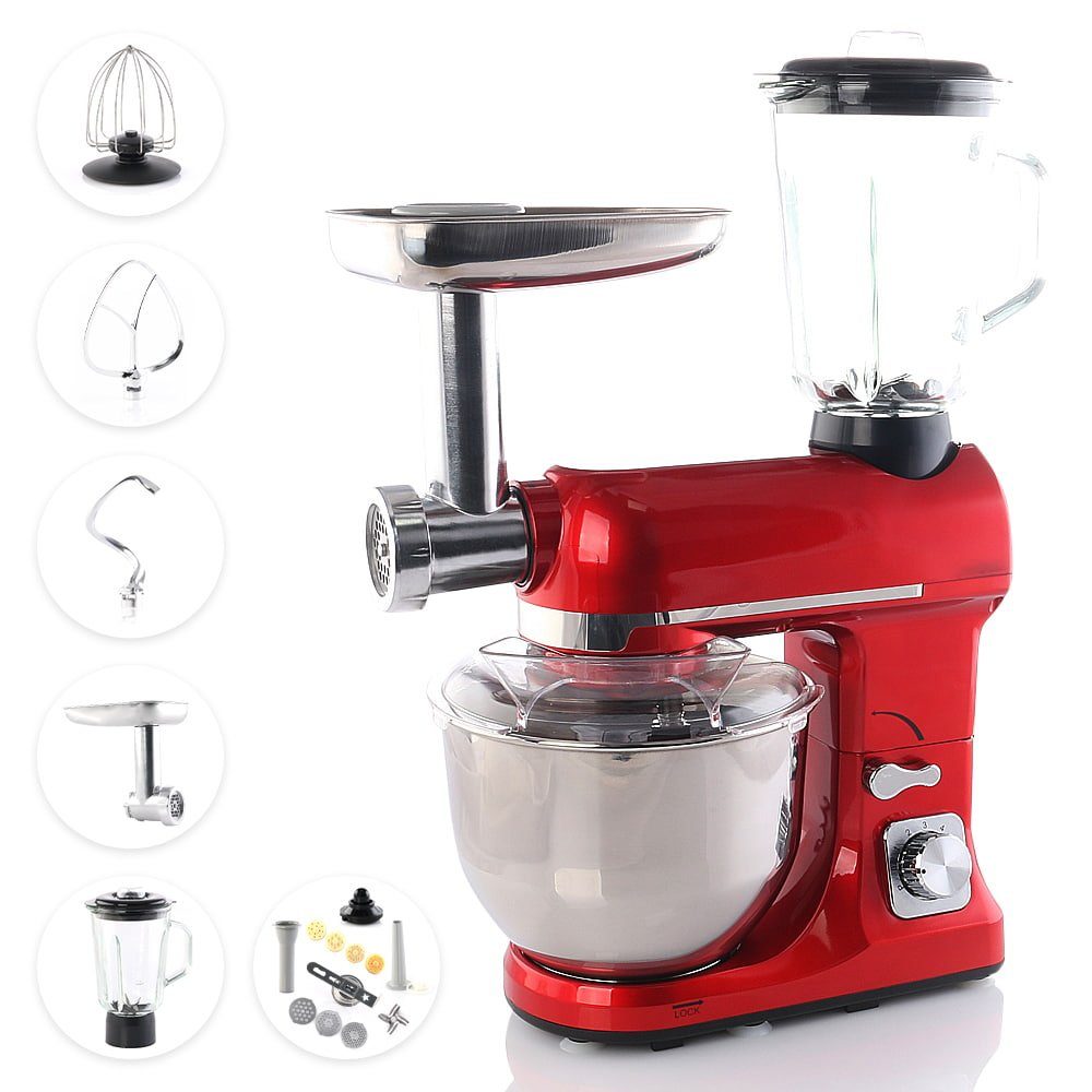 BEM Küchenmaschine, 1800 W, 5 l Schüssel, inkl. umfangreiches Zubehör