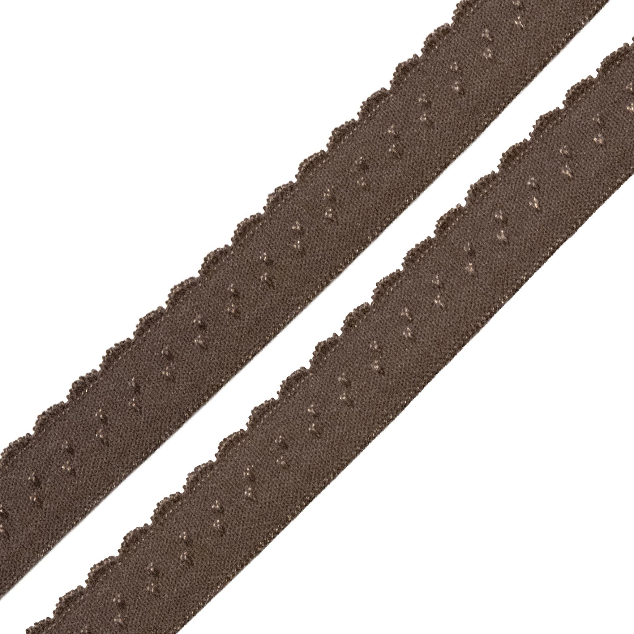 maDDma Bastelband Wäschegummi Faltgummi Ziergummi 12mm Faltgummi ab 1m Einfassband, graubraun