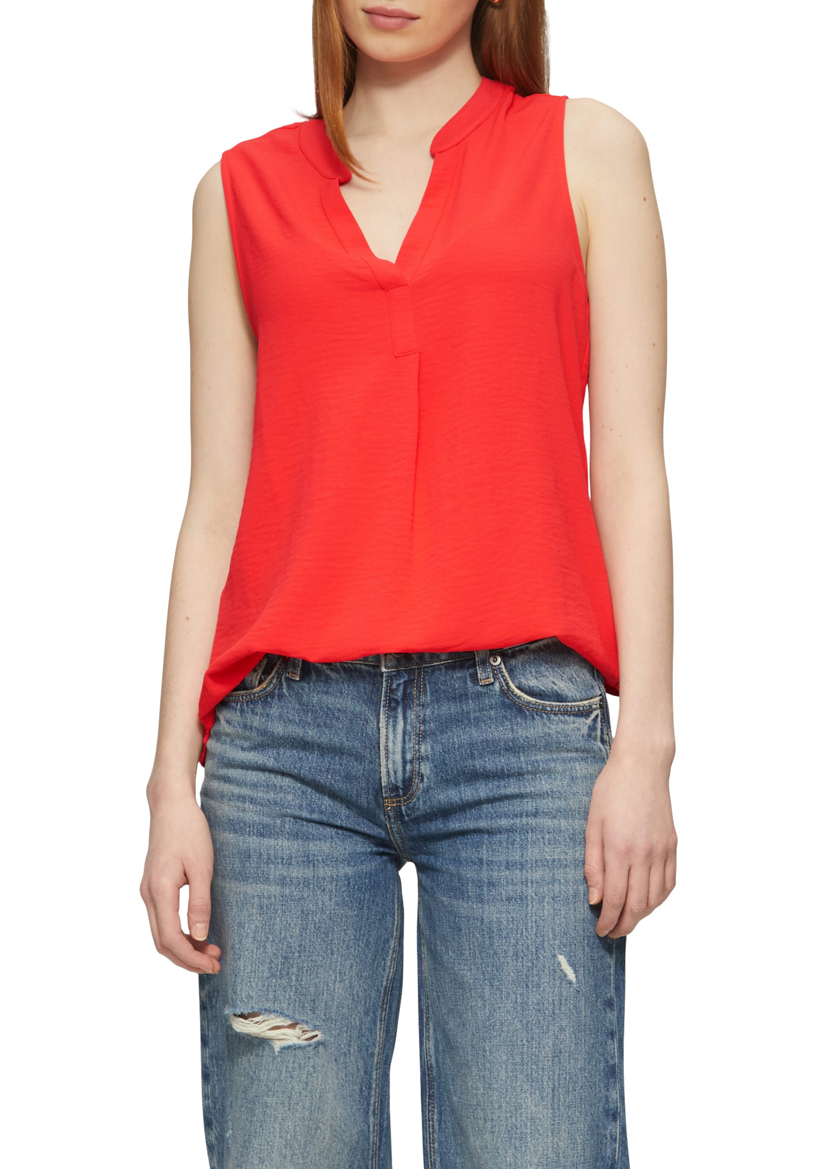 QS Klassische Bluse ohne Ärmel günstig online kaufen