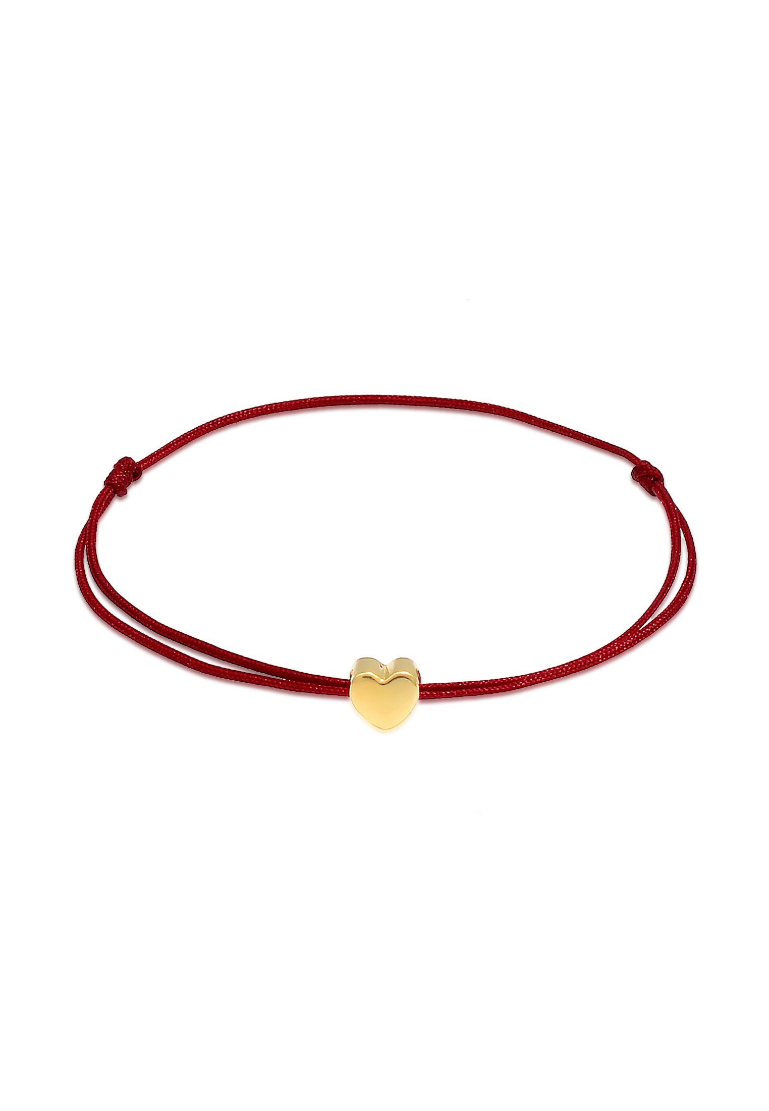 Elli Armband Herz Liebe Textil Romantik 925 Silber Gold