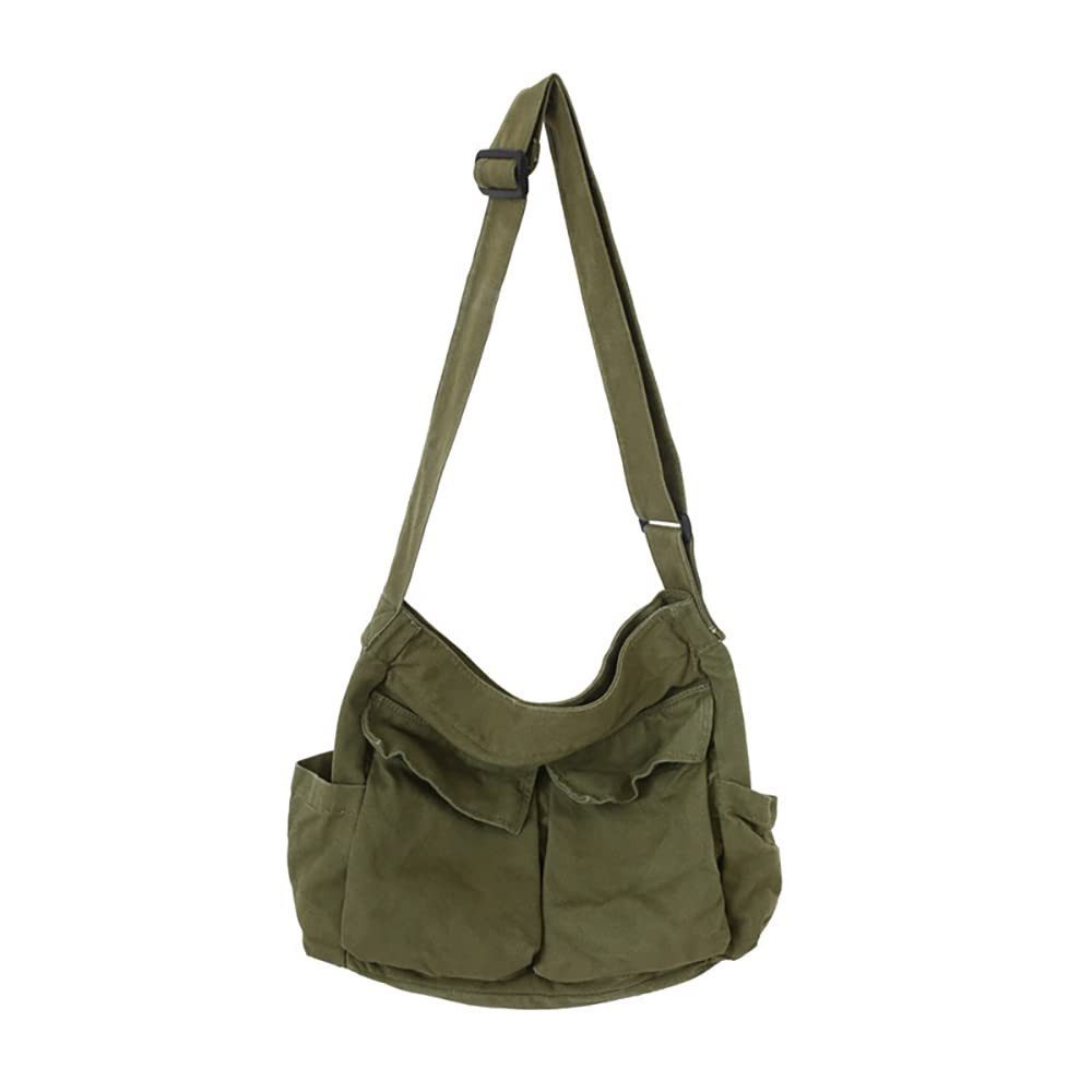 Coonoor Schultertasche Canvas Messenger Bag Umhängetasche Crossbody Schulter Tote Hobo Bag, für Frauen und Männer - Große Tasche mit mehreren Fächern