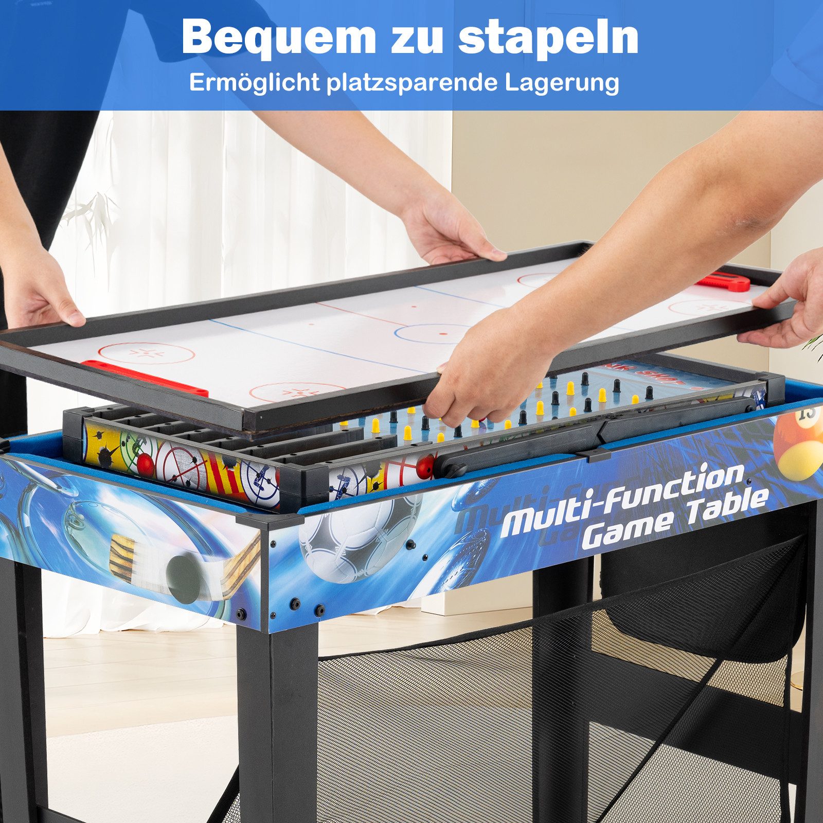 COSTWAY Spieltisch, 10-in-1 Multi-Kickertisch-Set mit Zubehör, ab 8 Jahren