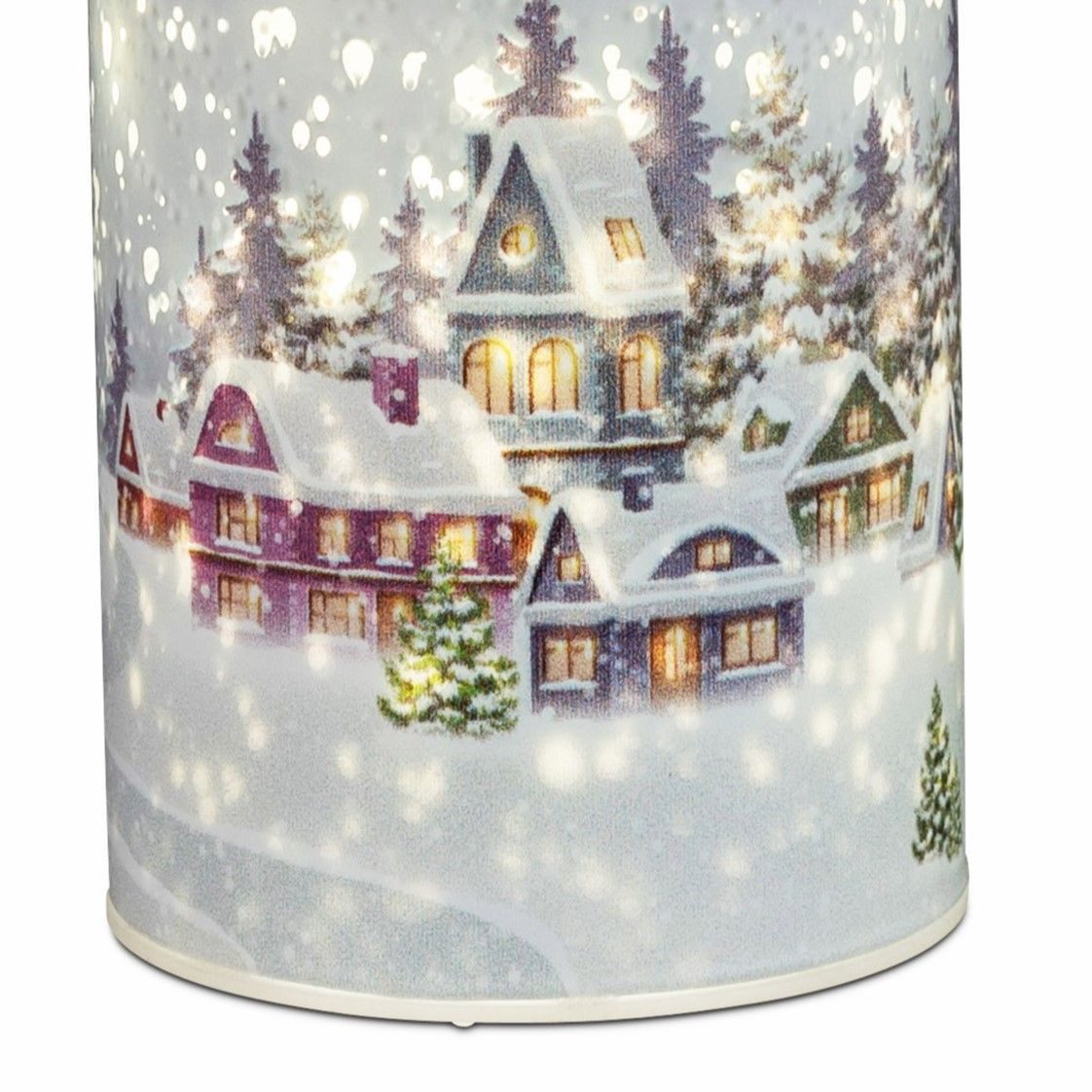 formano Nachttischlampe Winterdorf, Mit Timerfunktion, Weiß, Motiv: Häuser günstig online kaufen