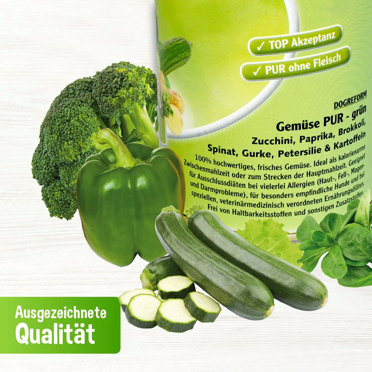 Schecker Schecker Gemüse PUR - grün Ergänzungsfuttermittel für Hunde Gemüse, Nassfutter für: Hunde, ohne Zusatzstoffe
