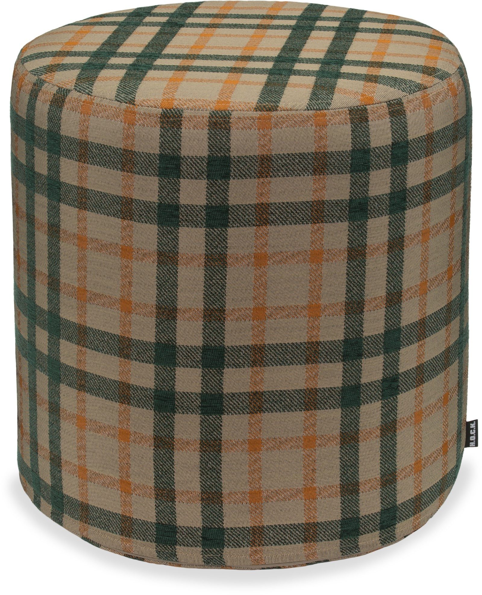H.O.C.K. Sitzwürfel H.O.C.K. Charles Hocker rund Ø45x45cm grün /orange terra very british, Hocker: Bequem, vielseitig, Wohnzimmer & Schlafzimmer