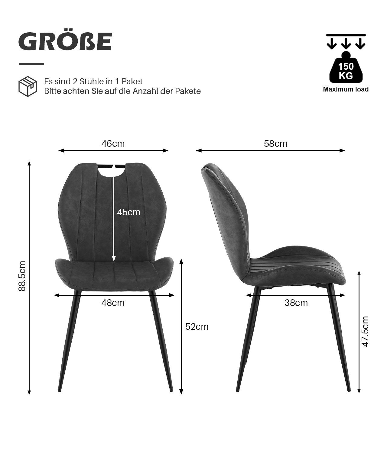 Ofcasa Esszimmerstuhl Kunstleder gepolsterter Stühle (2er günstig online kaufen