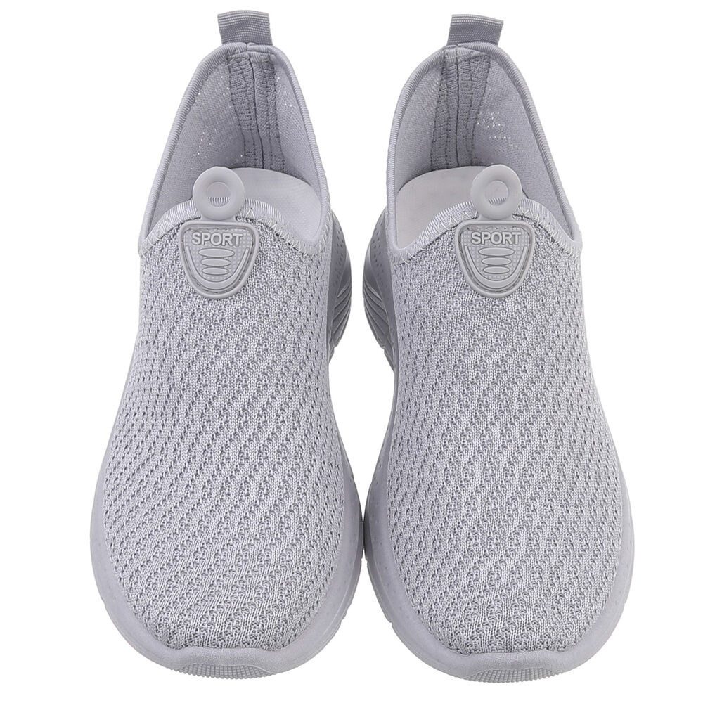 Ital-Design Damen Low-Top Freizeit Slipper (88851287) Keilabsatz/Wedge Sneakers Low in Hellgrau – Bild 4 von 5