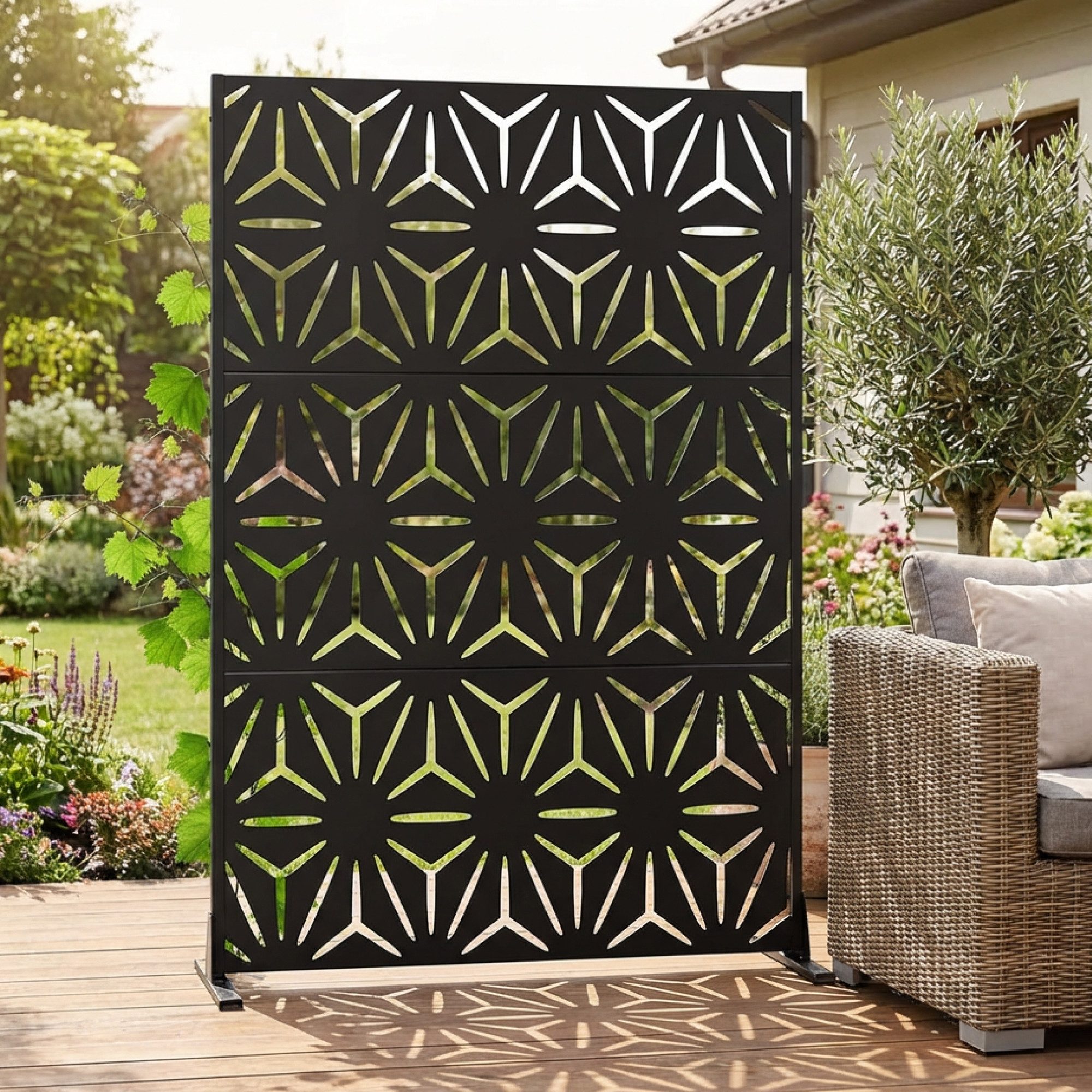 casa.pro Raumteiler, »Kilsturd« Trennwand verzinkter Stahl 180 x 120 cm Schwarz
