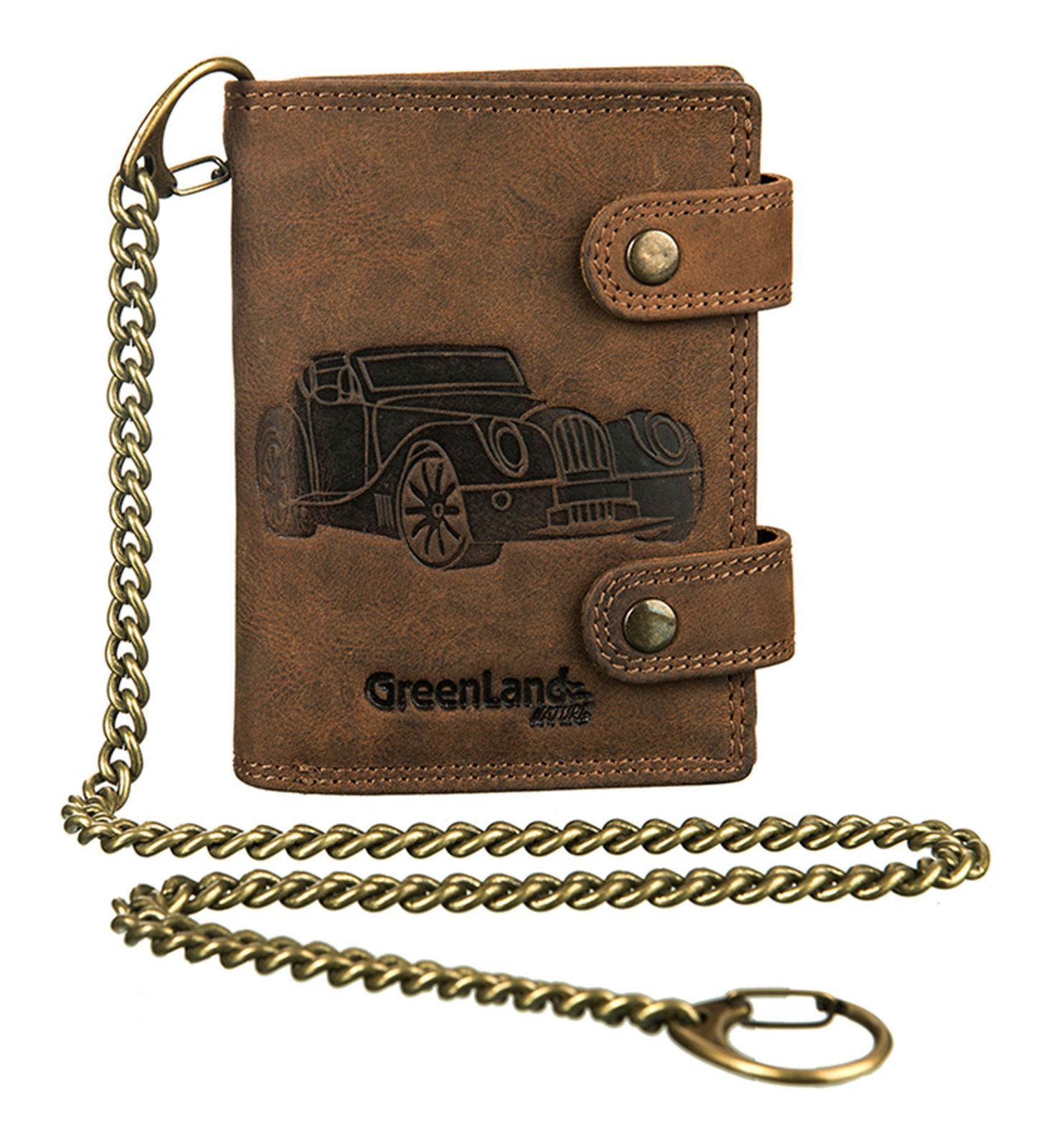 GreenLand Nature Geldbörse RFID Wallet With Chain, mit RFID-Blocker Schutz
