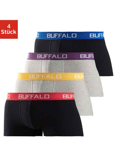 Buffalo Boxershorts (Packung, 4-St) in Hipster-Form mit Kontrastbund