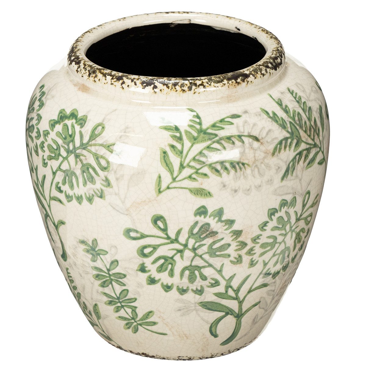 Florists Products Übertopf Keramikvase mit Pflanzenmuster für elegante Raumdekoration