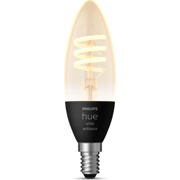 Philips Hue LED-Leuchtmittel Bluetooth White Ambiance LED E14 - Kerze B35 4,6W 350lm Einerpack, n.v, warmweiss bis 4500