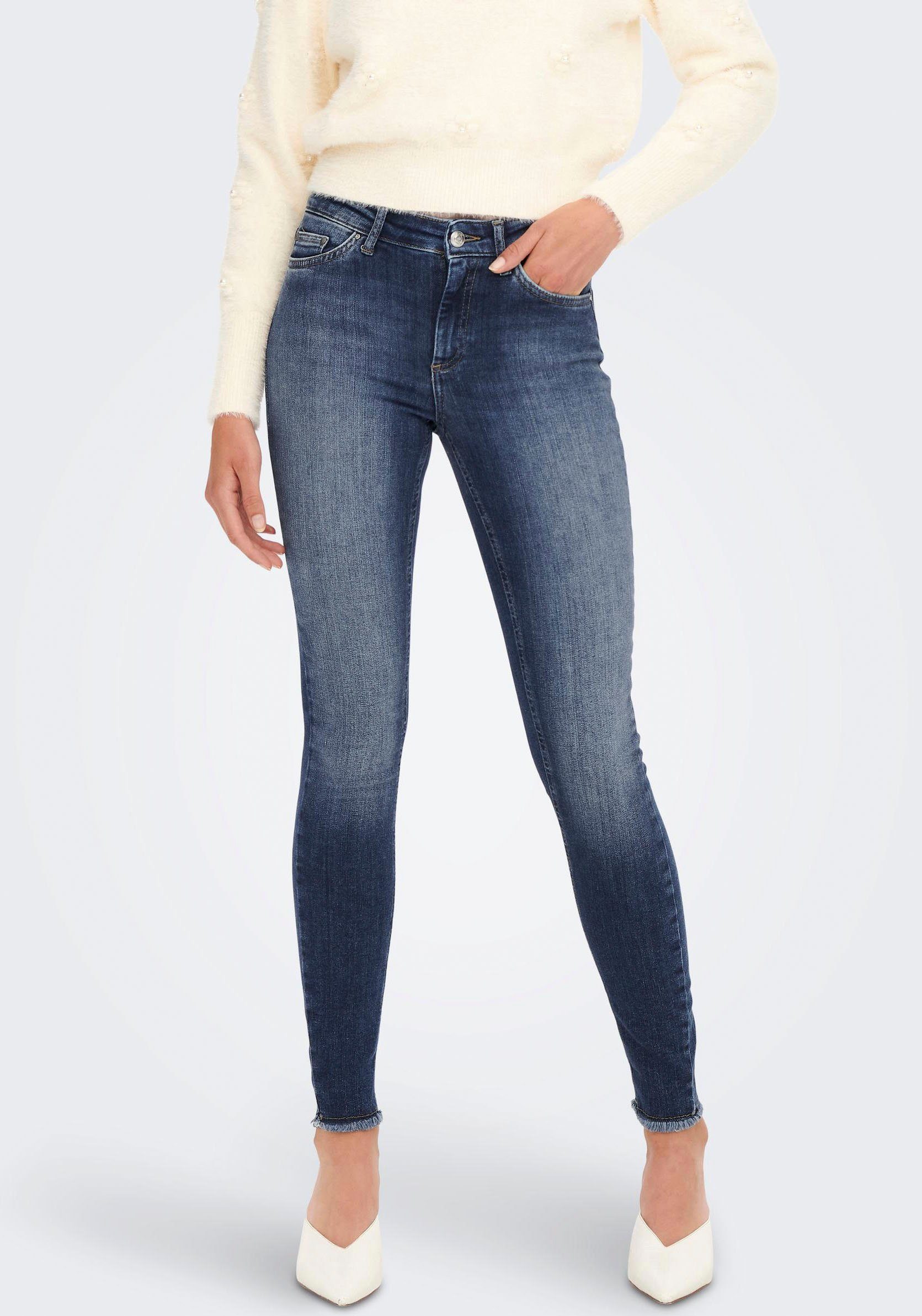 ONLY Ankle-Jeans ONLBLUSH MID SK ANK RAW DNM´ Blau