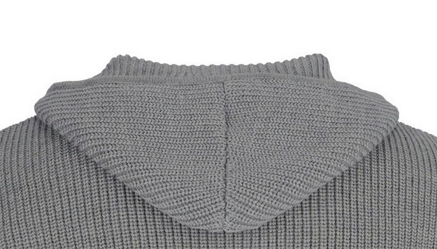 Blauer Peter Strickjacke aus Schurwolle mit Kapuze und Taschen