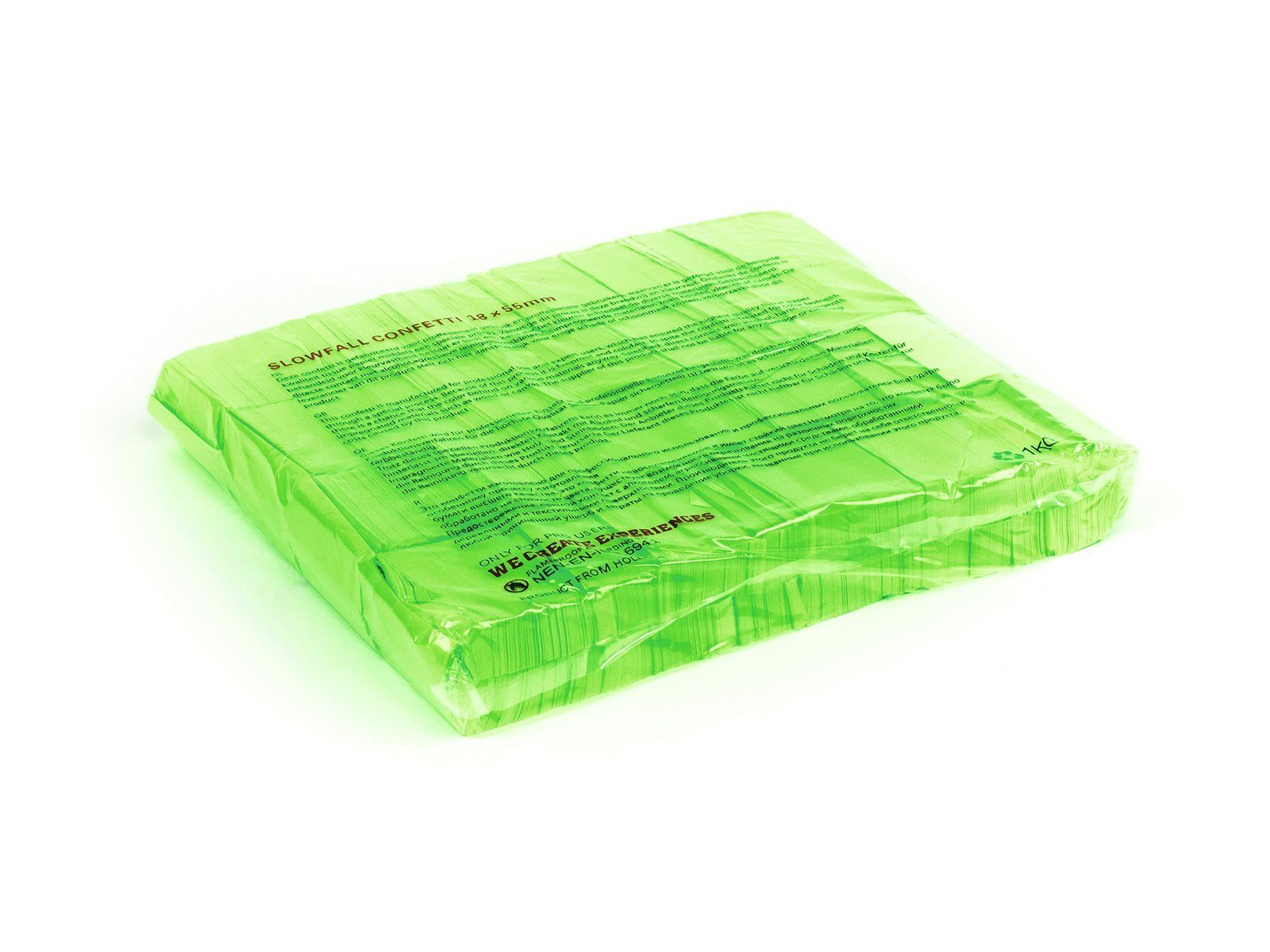 TCM Fx Konfetti Slowfall Konfetti rechteckig 55x18mm, neon, UV-aktiv, 1kg, verschiedene Farben erhältlich grün