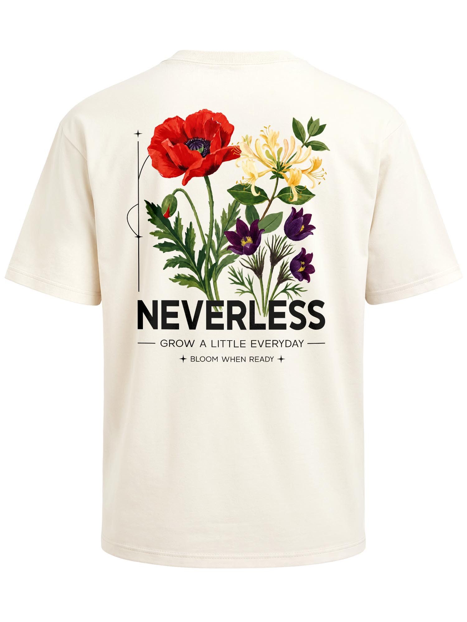 Neverless Oversize-Shirt Herren T-Shirt - Wild Flowers - Oversized Relaxed Fit Printshirt mit Print