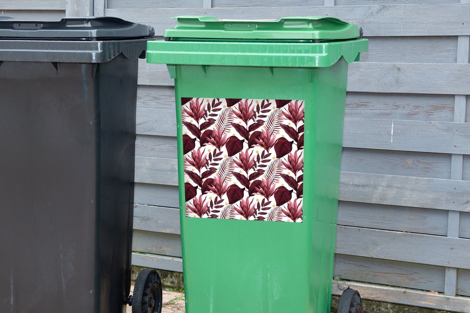 MuchoWow Wandsticker Tropisch - Mülltonne, St), Container, Sticker, Gold Abfalbehälter (1 - Lila Mülleimer-aufkleber
