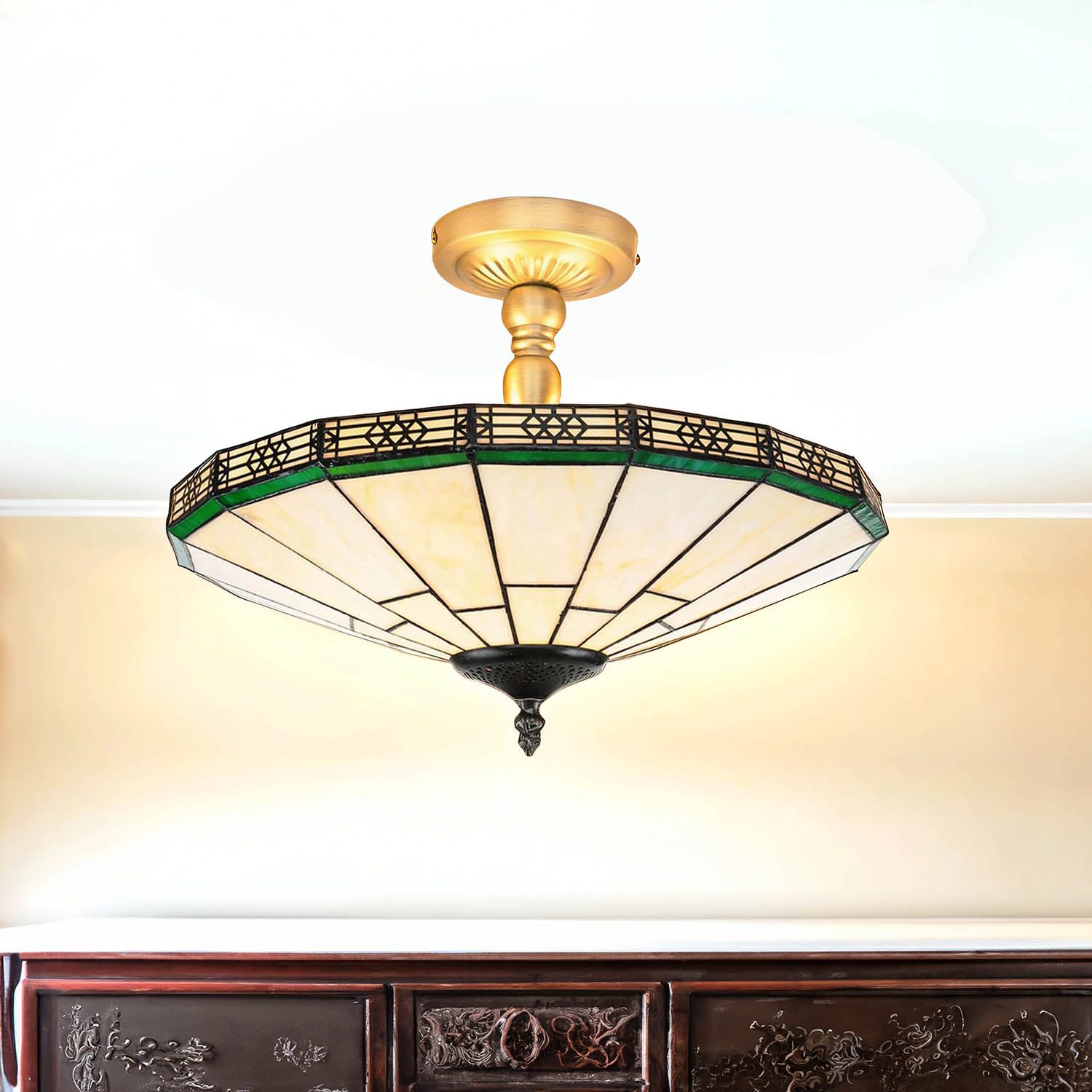 Licht-Erlebnisse Deckenleuchte NEW YORK, ohne Leuchtmittel, Deckenlampe Gla günstig online kaufen