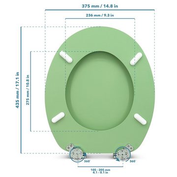 Sanfino WC-Sitz "Mint Green" Premium Toilettendeckel mit Absenkautomatik aus Holz, in einem schönem Grün, hohem Sitzkomfort, einfache Montage