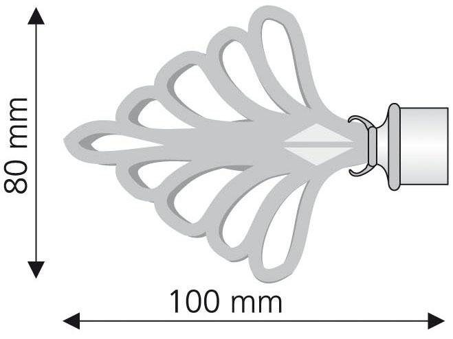 Gardinenstangen-Endstück FÃ¤cher, Liedeco, Gardinen, (Set, Ø mm 16 rostbraun Gardinenstangen für 2-St)