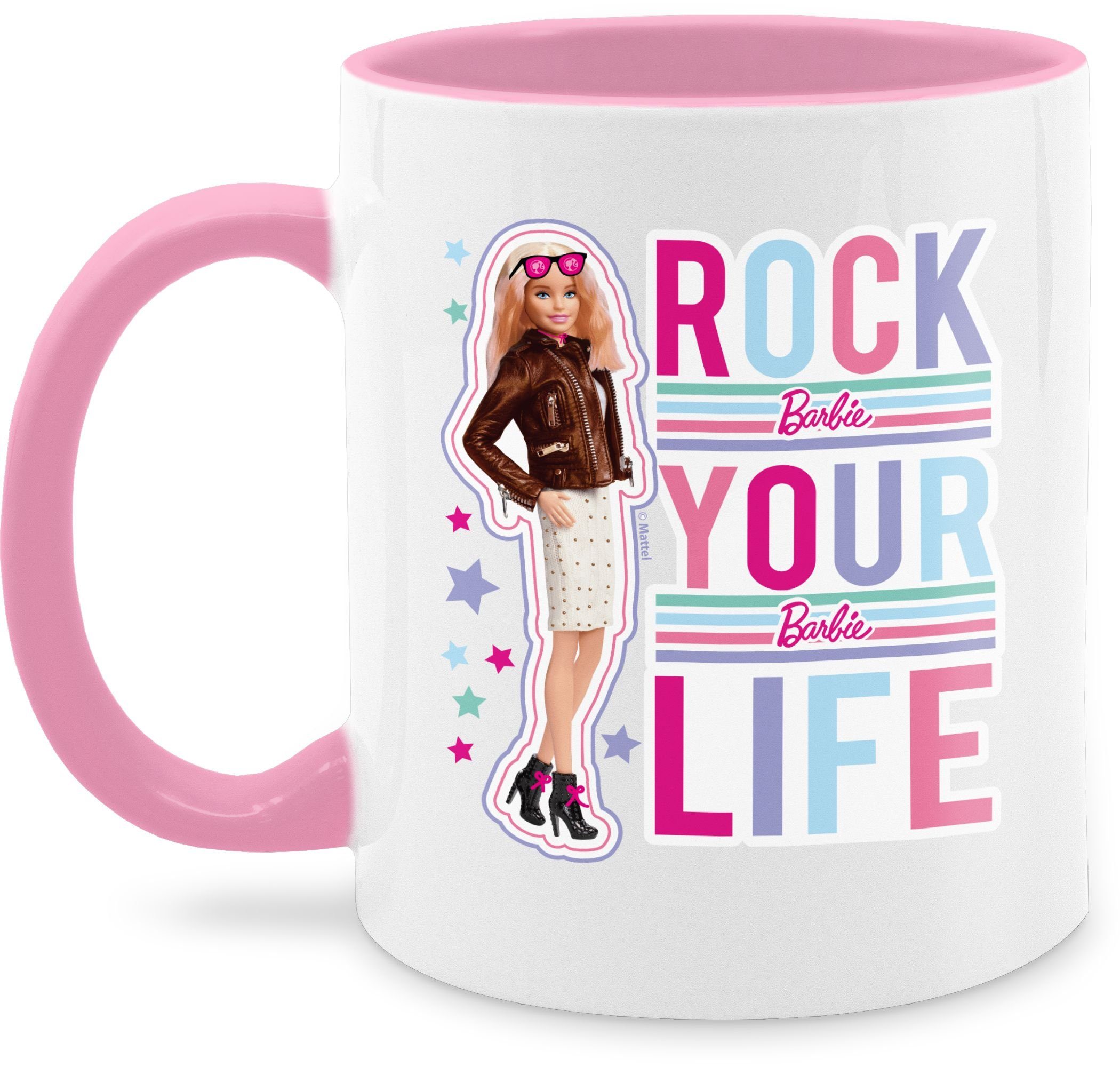 Shirtracer Tasse Rock your life, Keramik, Barbie Tasse 1 Rosa