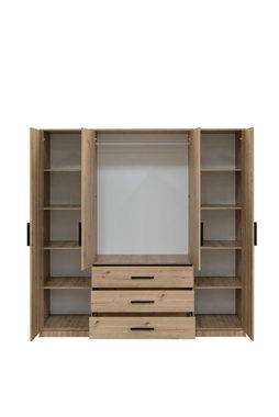 Marmex Möbel Kleiderschrank KOS D4 mit Schubladen und Spiegel für das Schlafzimmer
