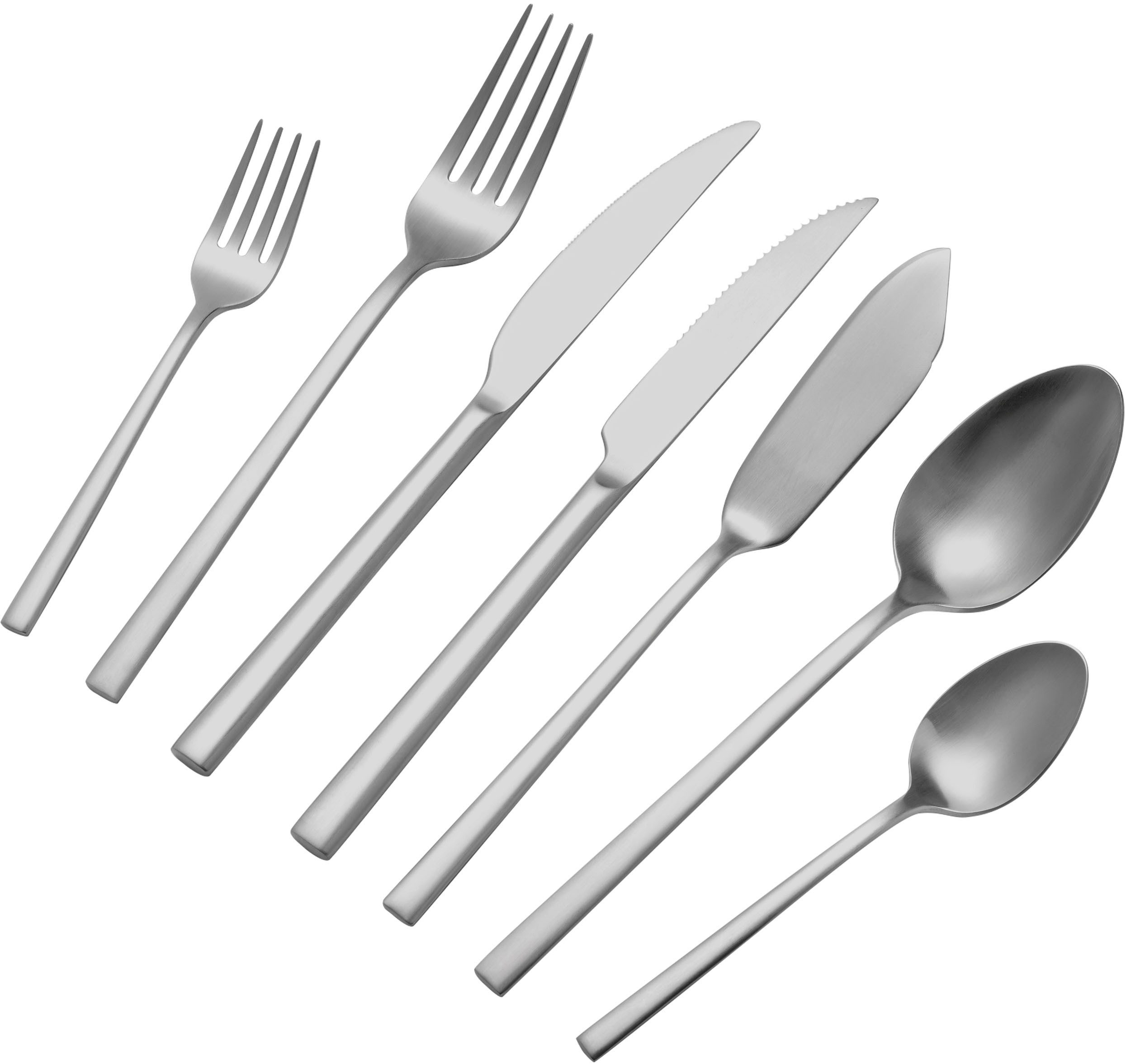 Hanseatic Besteck-Set SMART, wahlweise in glänzender oder matter Optik (42-tlg), 6 Personen, Edelstahl 18/10, leichtes und minimalistisches Design