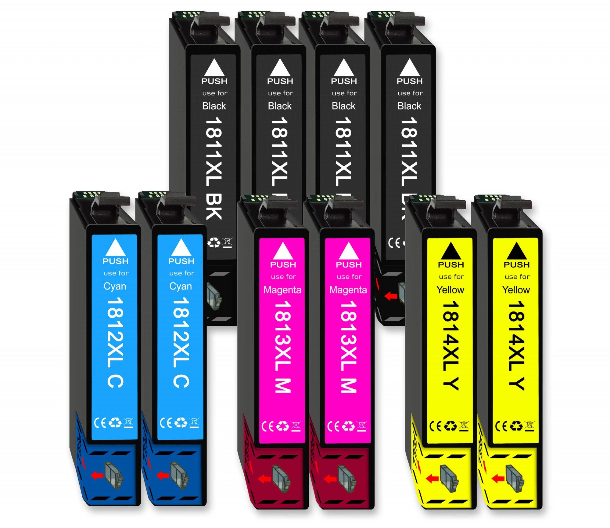 Druckerparadies 10er Pack Druckerpatronen 18 18XL kompatibel mit Epson XP-215 Tintenpatrone (10-tlg)