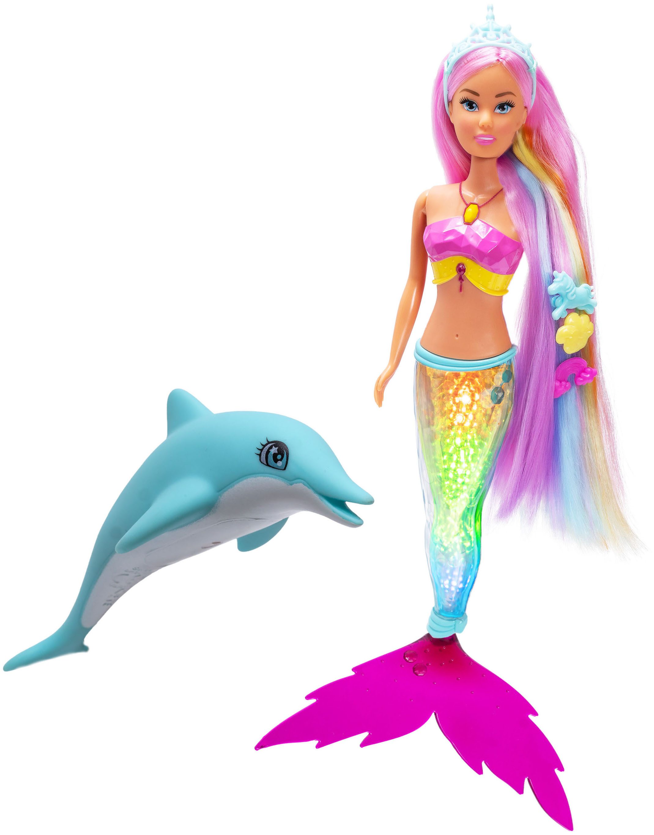 SIMBA Anziehpuppe Steffi Love, Mermaizing, mit leuchtender Schwanzflosse