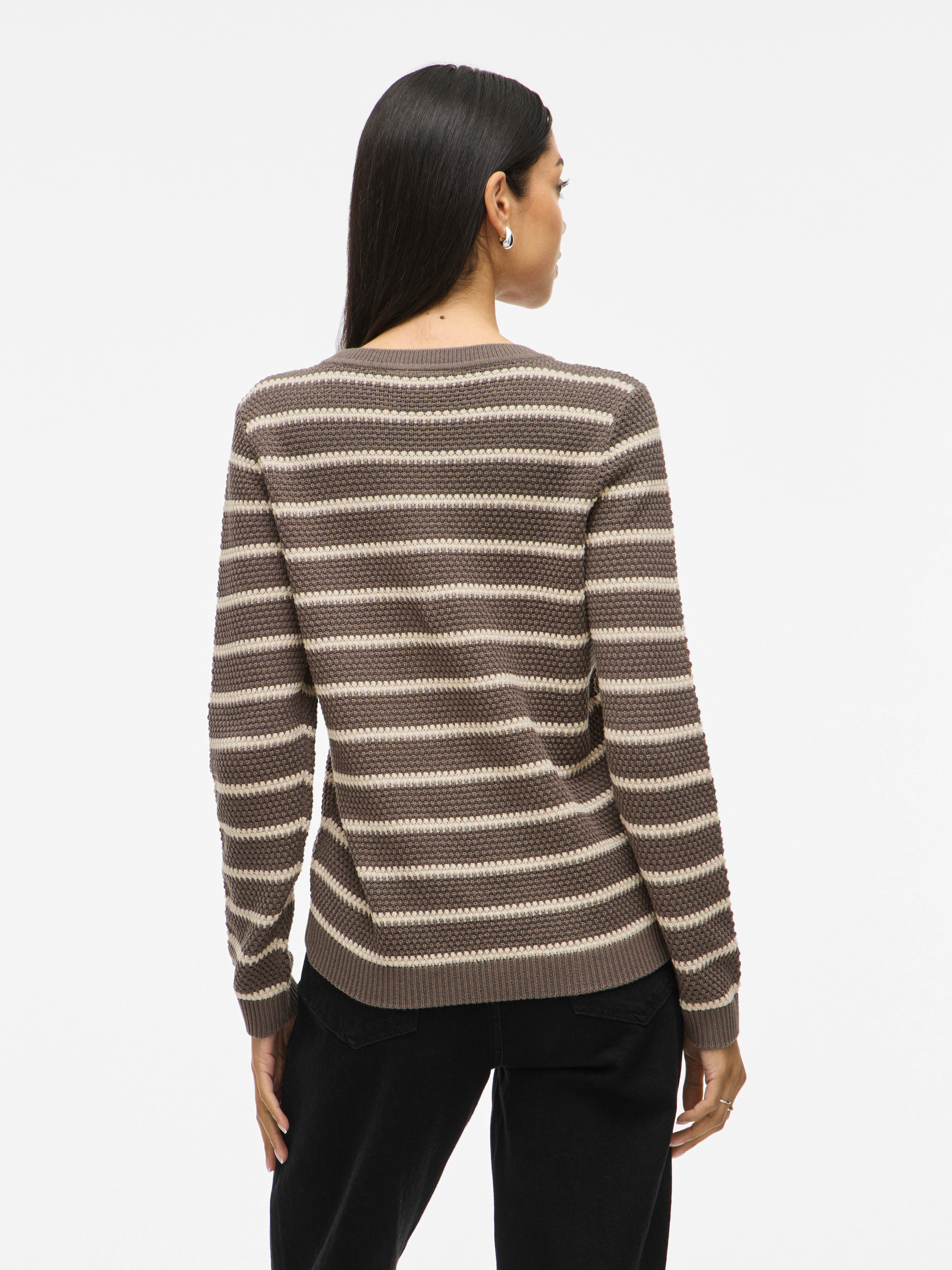 Vila Rundhalspullover VIDALO O-NECK L/S STRIPE KNIT TOP- NOOS günstig online kaufen