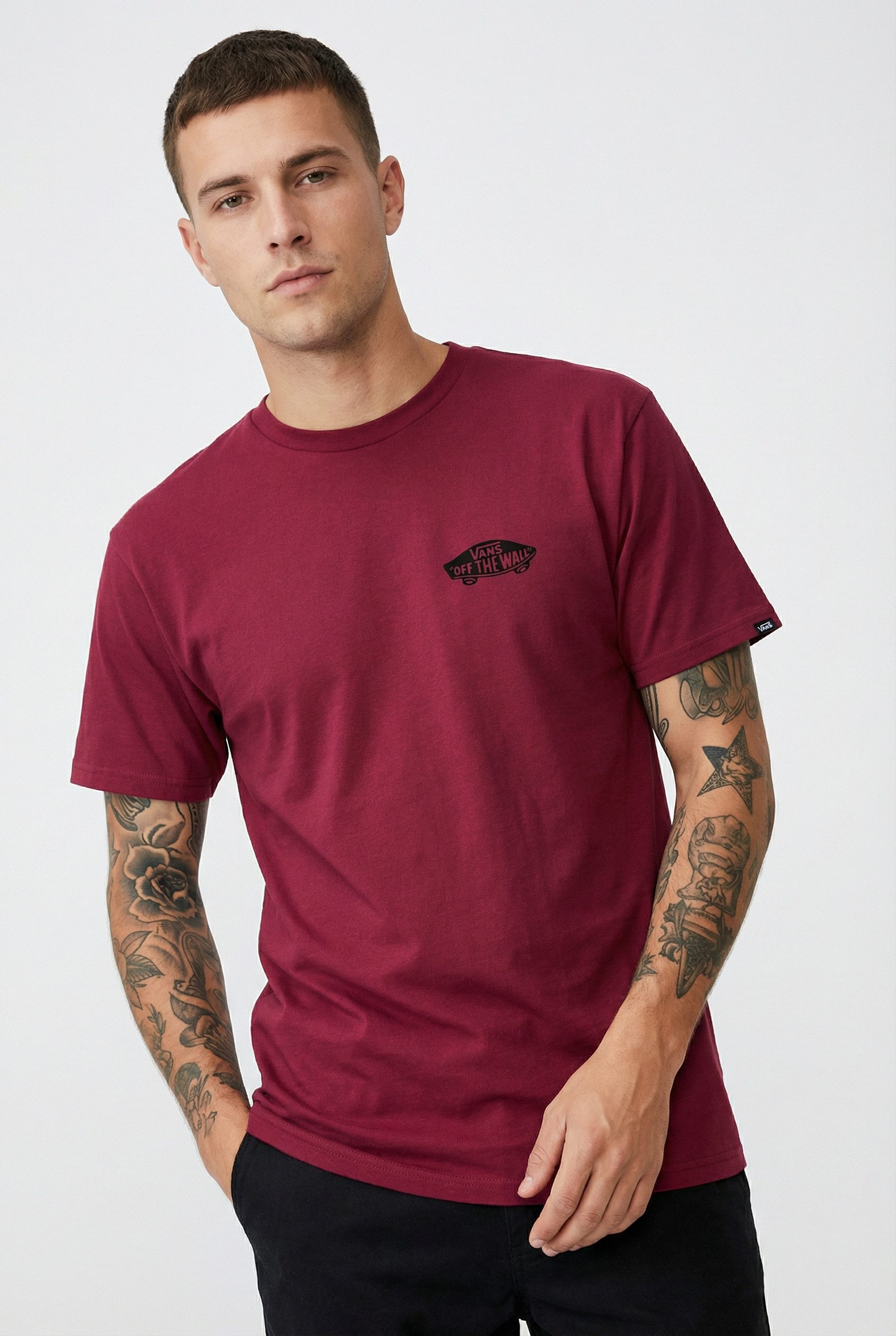Vans T-Shirt DOUBLE STANDARD SS TEE sportlicher Stil, ohne Verschluss, Rundhalsausschnitt
