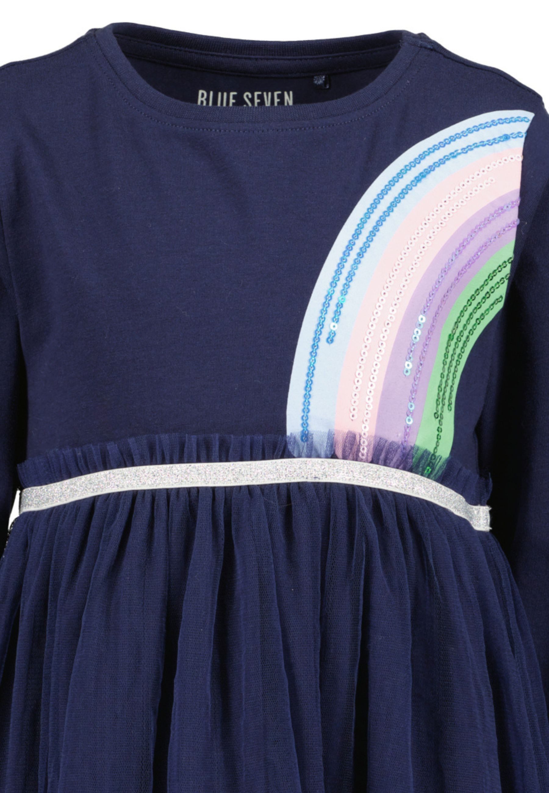 Blue Seven Jerseykleid mit aufgesetztem Tüllrock, Pailletten und Glitzerdetails – Bild 4 von 4