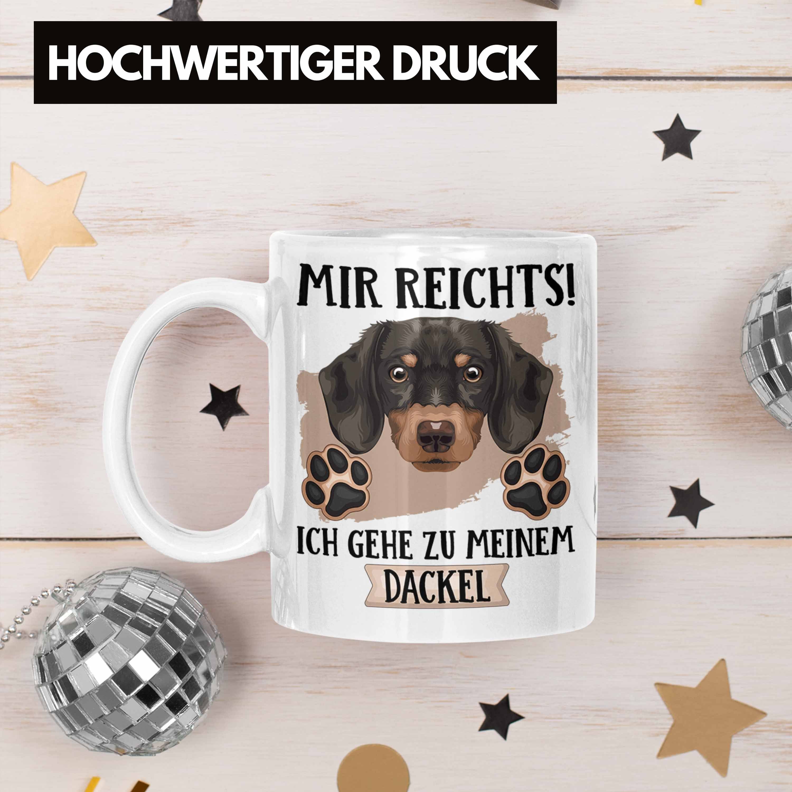 Trendation Tasse Dackel Besitzer Reicht Lustiger Geschenk Spruch Mir Geschenkidee Weiss Tasse