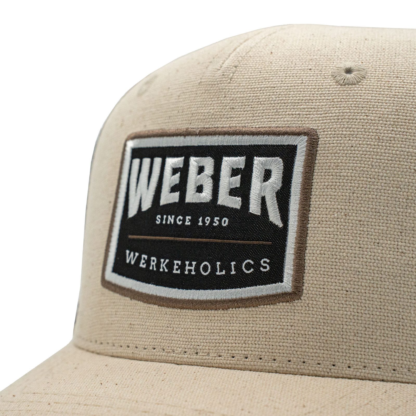 Weber GmbH Trucker Cap Mesh Baseball Cap beige schwarz (1-St) basecap, mit bedrucktem Unterschirm