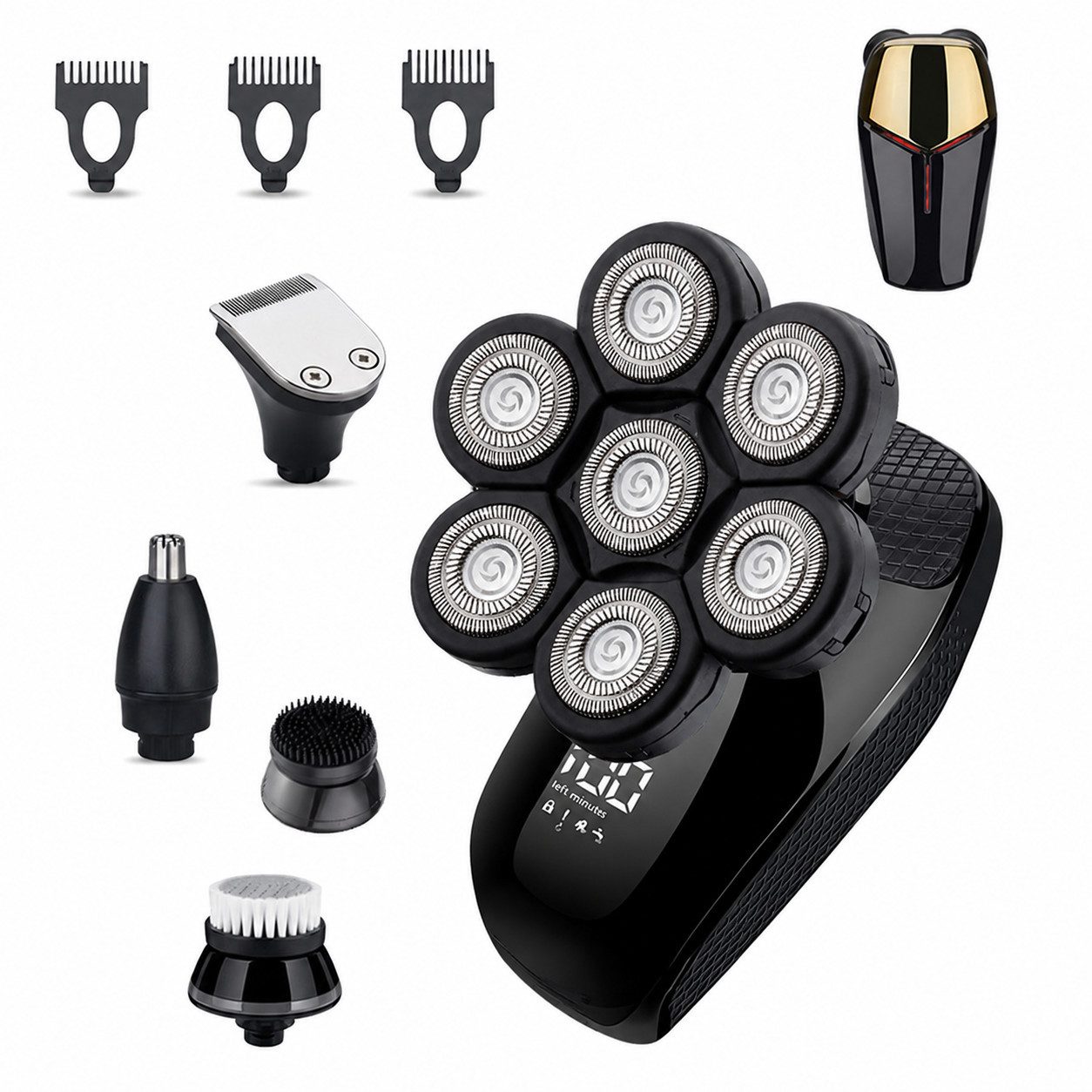 Nassrasierer Herren Rasierer, 5-in-1 Multifunktions-Trimmer, 7D Elektrorasierer