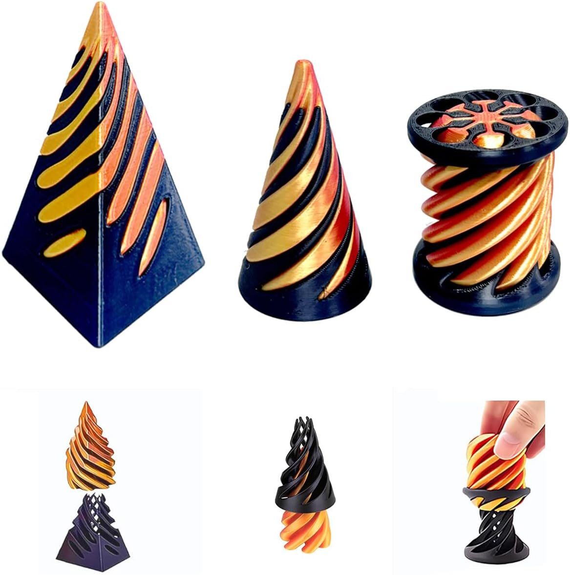 Coonoor Spinner 3D-Druck Spiral Cone Fidget Toy, Pyramid Spirale Игрушки