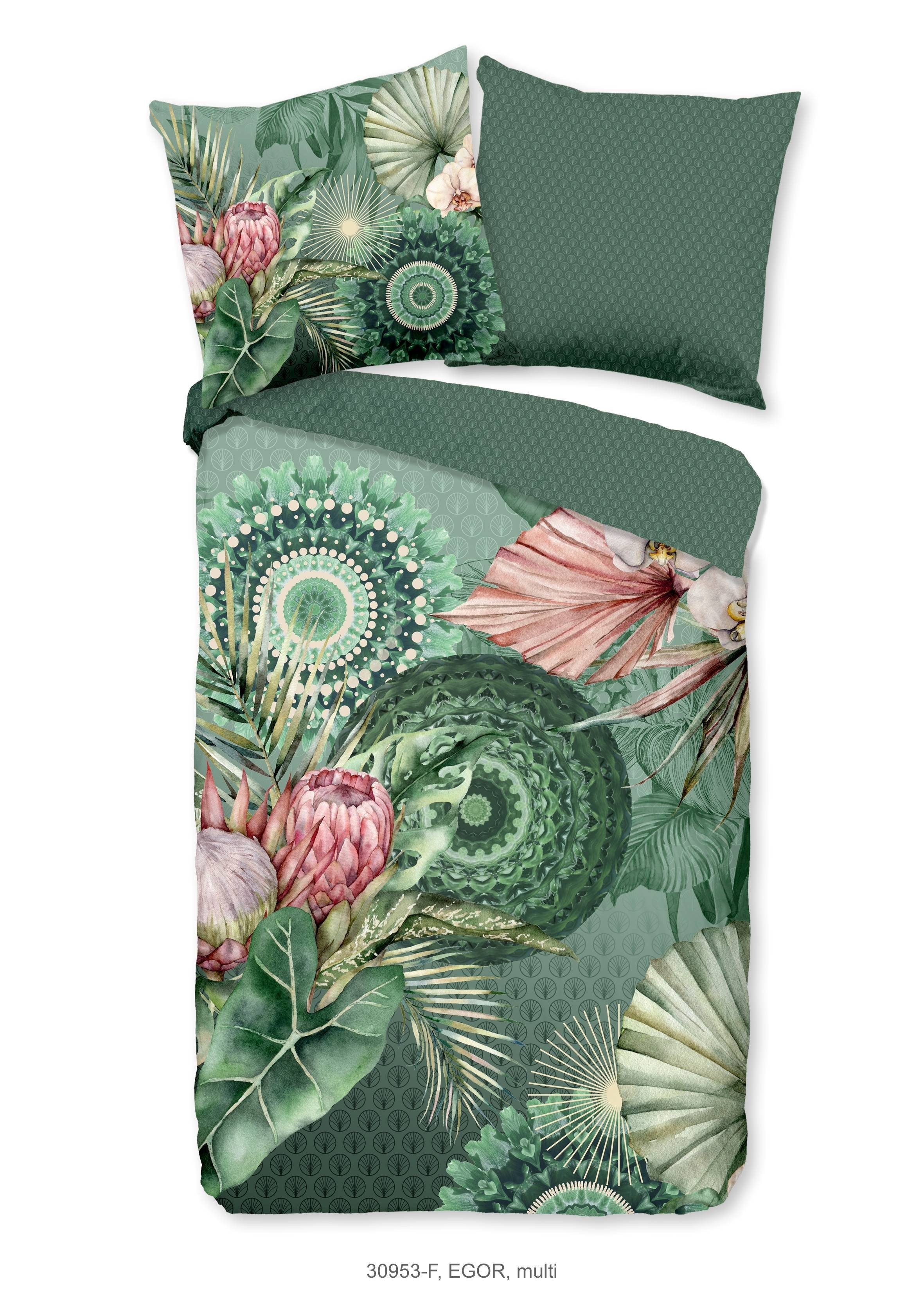 hip Bettwäsche hip Flanell Bettwäsche 155x220 Egor Dschungel Mandala Wende günstig online kaufen