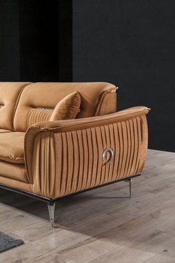 Villa Möbel Sofa Bologna, 1 Stk. 3-Sitzer, Quality Made in Turkey, Luxus-Microfaser (100% Polyester)