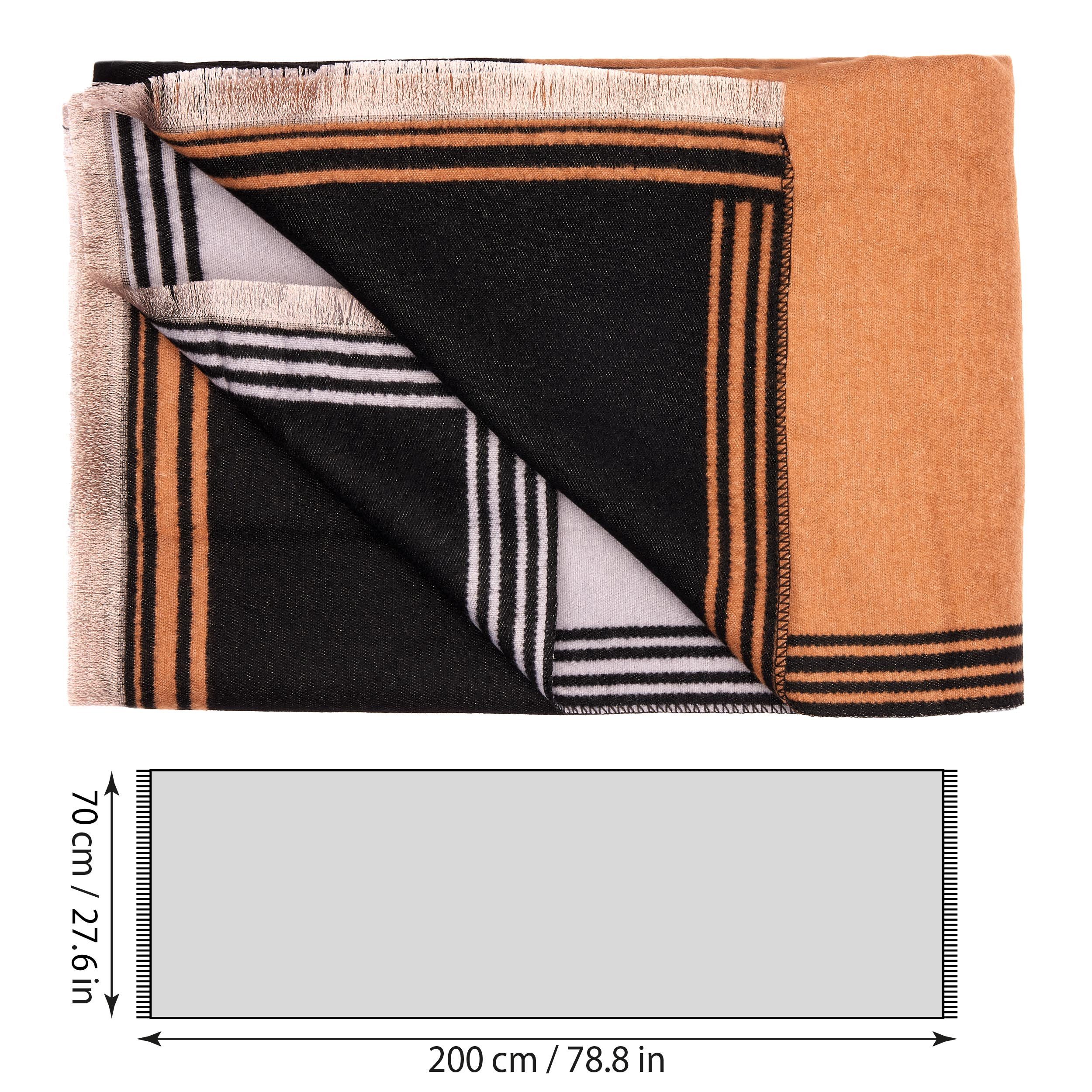 BRUBAKER Schal Cashmirillo Damen Schal mit Quadrat Muster - Warm und Kuschelig, (1-St. Winterschal mit weichem Kaschmir-Gefühl), 70 x 200 cm - Damenschal für He – Bild 5 von 5