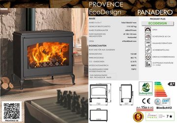 Panadero Kaminofen Kaminofen Provence Ecodesign, 9,8 kW, Zeitbrand