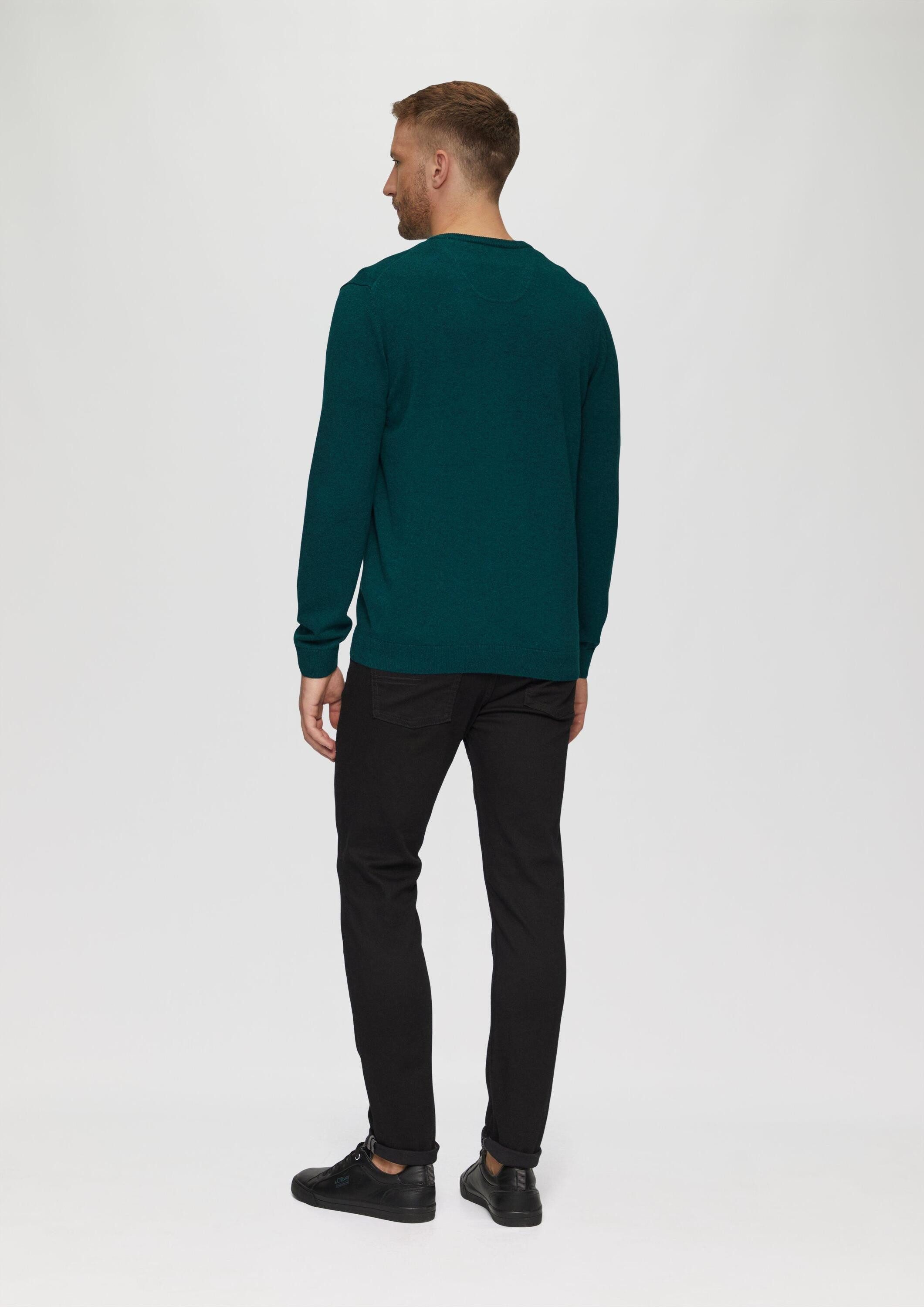 s.Oliver Longpullover Strickpullover Strickpullover mit Logo-Stickerei