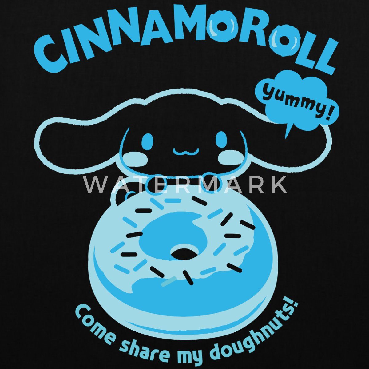 Spreadshirt Henkeltasche Cinnamoroll Mit Donut Yummy Doughnuts Stoffbeutel (1-tlg)